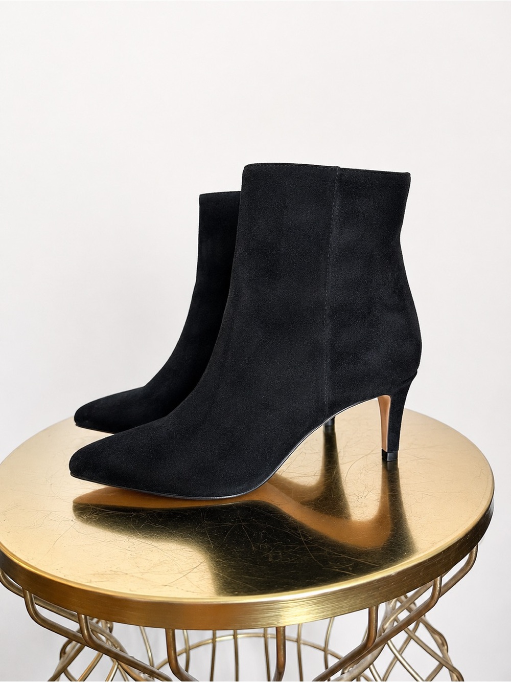 Sam Edelman Black Suede Pointed Toe Ankle Booties Size 9